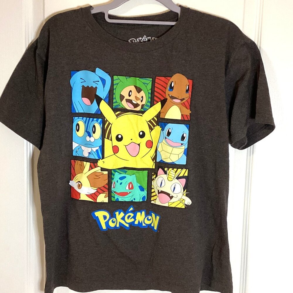 Pokémon Short Sleeve T Shirt 2016 Graphic Gray Top Nintendo